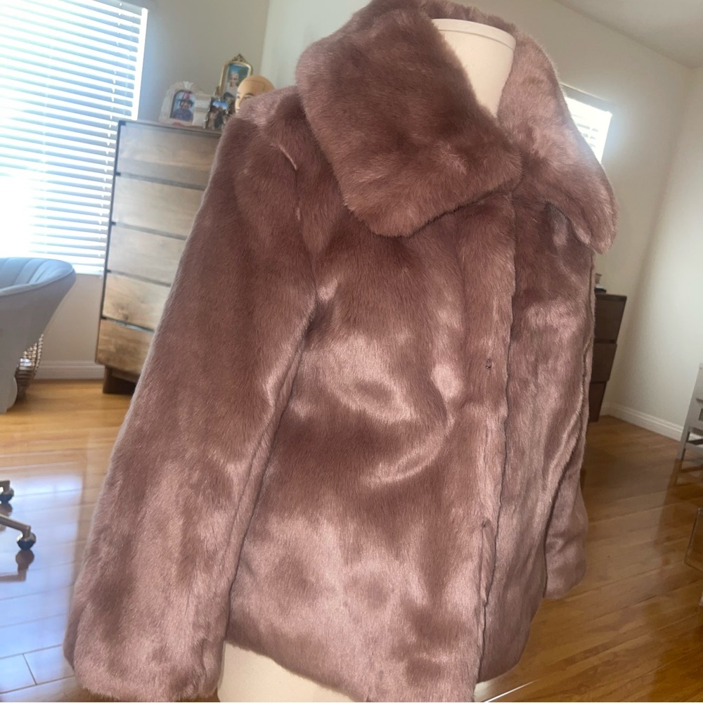 Mauve Faux Fur Coat